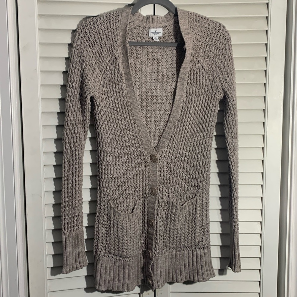 American Eagle Long Beige Cardigan